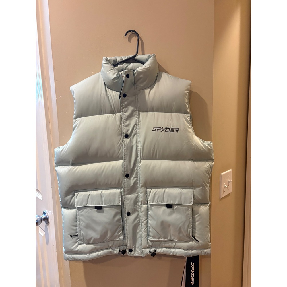 Spyder Windom‎ Down Vest Womens Large Mint Green Puffer Ski Jacket 38A035302 NEW